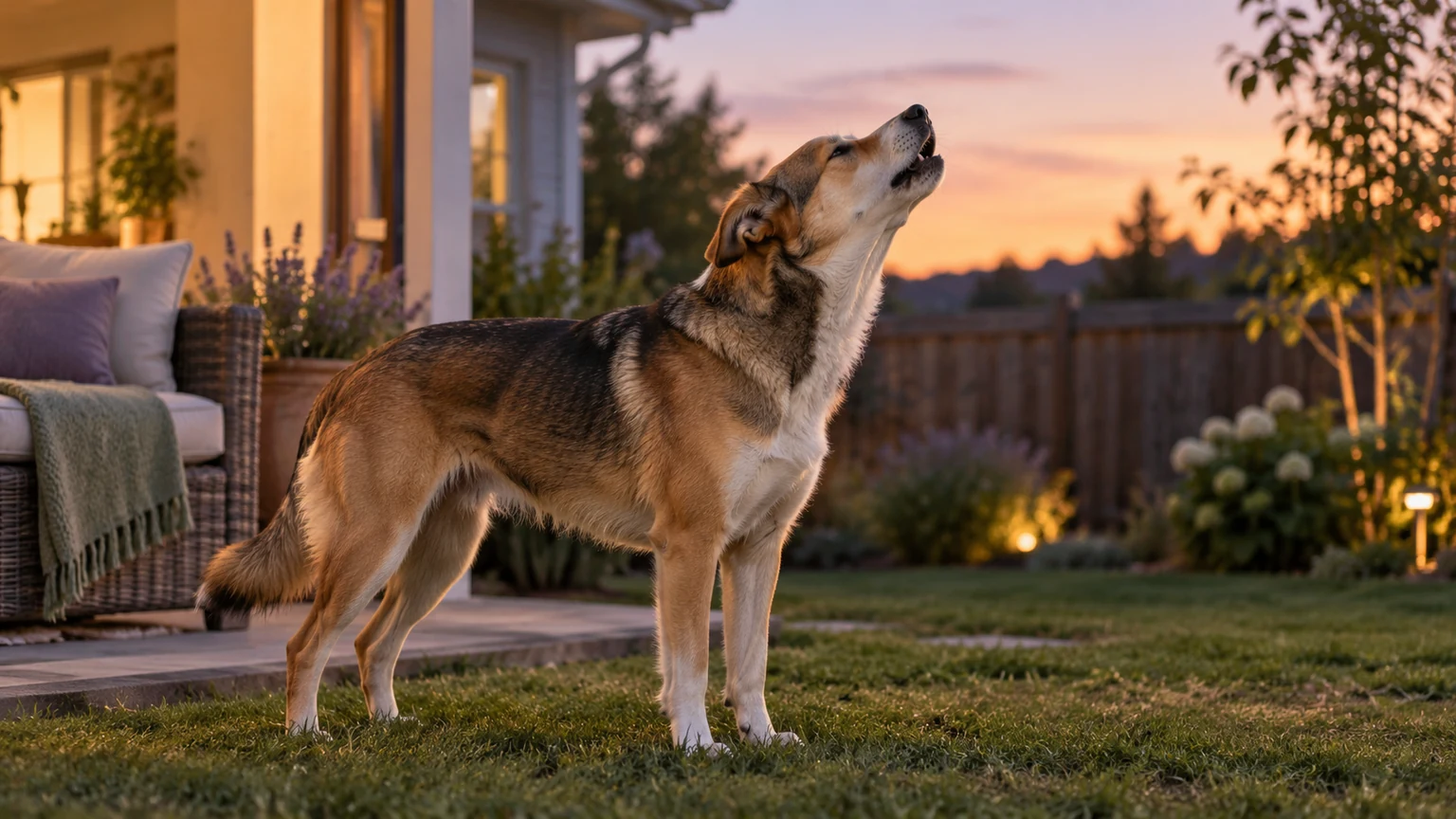 A dog howling